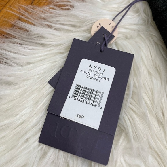 NWT NYDJ Slim Trouser Pants in Ponte Knit Charcoal Gray Plus Size 16P - Picture 9 of 10